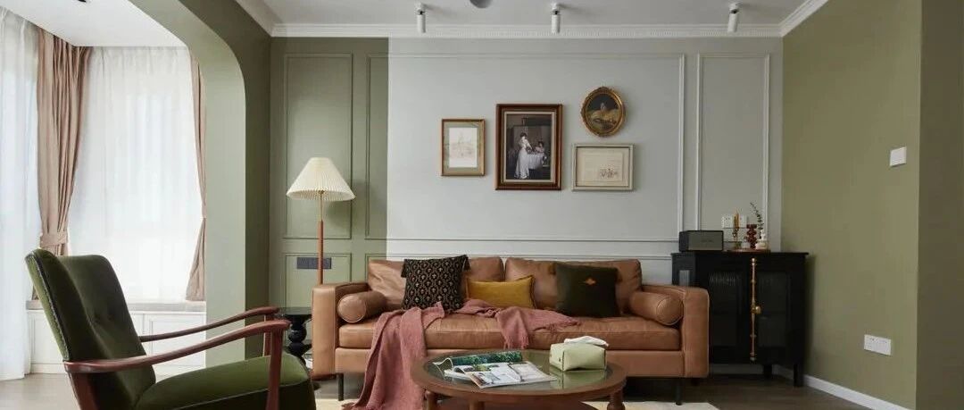 拼色墙+拱形门，演绎80㎡复古小情调的家