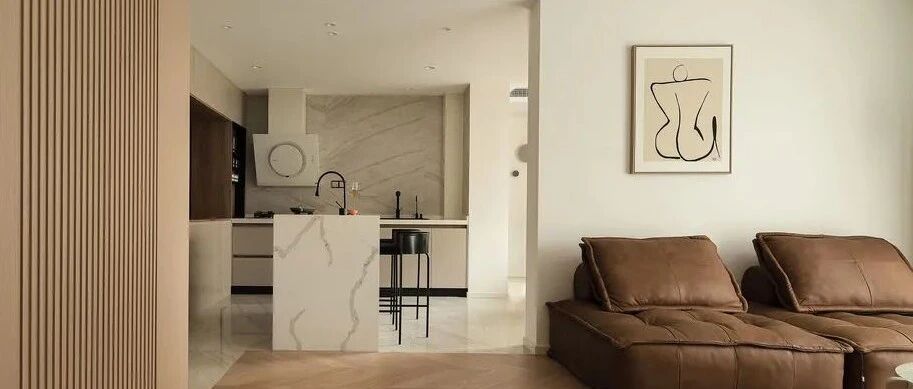 82平高颜值家，衣帽间+岛台+开放厨房+桑拿房样样俱全