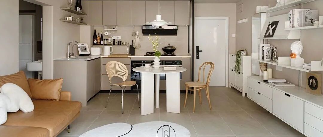 奶茶色系一人居 | 厨房移位，使用率翻倍