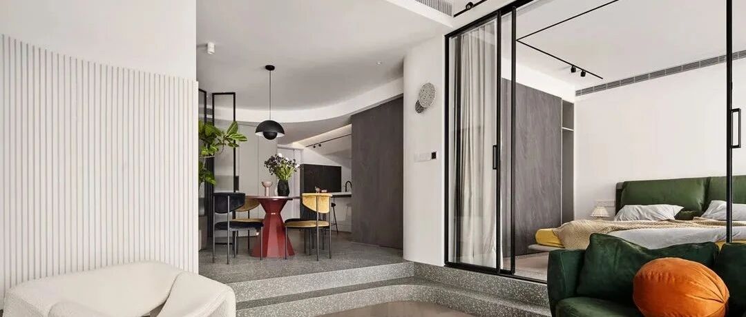 开放式卧室、厨房、茶室，82㎡一人居做到极致通透！