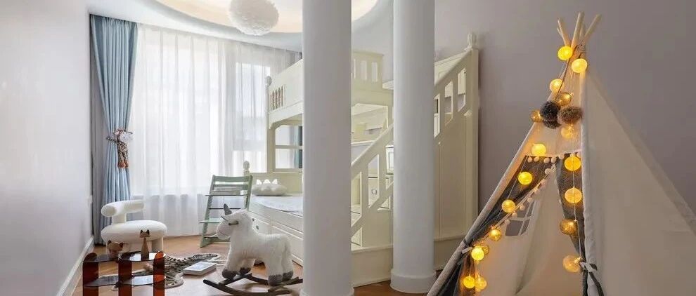 170㎡轻奢风家中，藏着两个小公主的“童趣乐园”