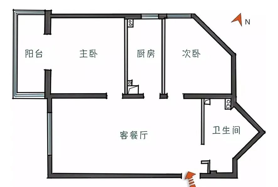 客廳廚房臥室互「借」空間化解戶型尷尬，詮釋居室格局藝術 家居 第5張