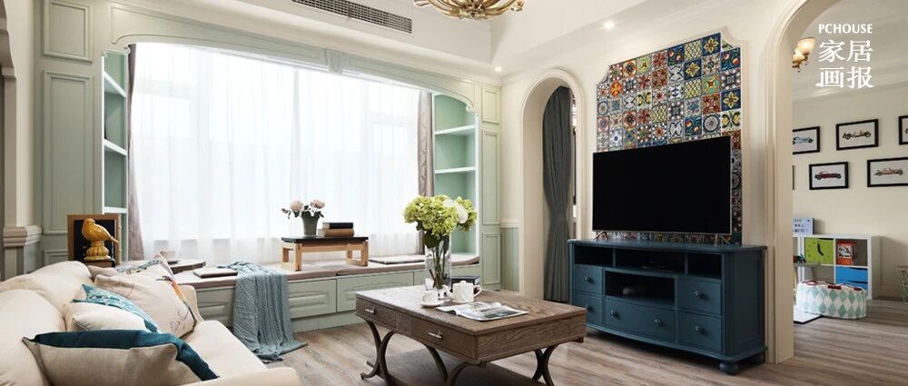 180m小众又迷人的地中海风，用色彩拼接出属于自己的世外桃源