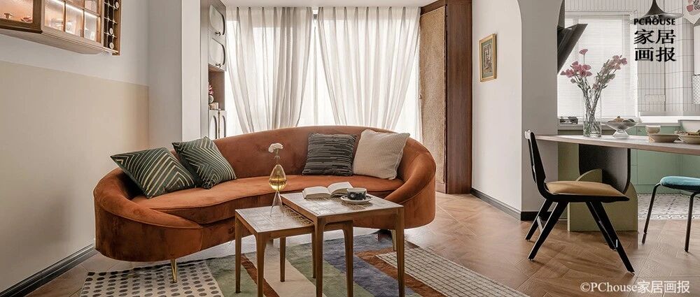 落日点燃俏皮的复古风味，这间83㎡的古典住宅和它的女主人一样浪漫