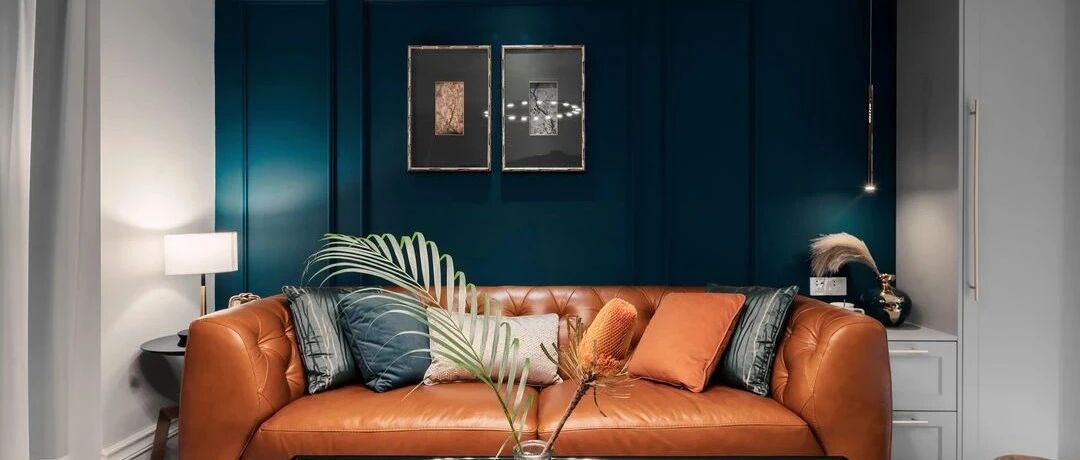 80㎡ 美式风格两居室，蓝绿色的家