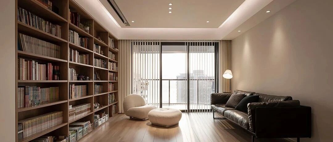 136㎡ 拥有超大书架的家丨简约而有温度