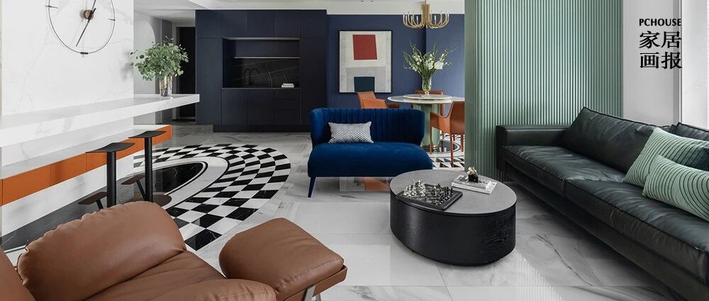 拒绝寡淡！200㎡大胆撞色的复古私宅