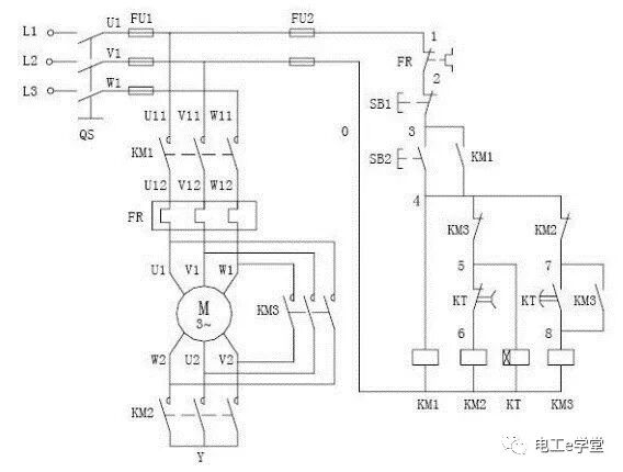 星三角电路启动原理图解的图1