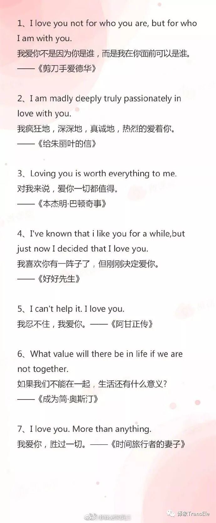 I Love You太老土 教你52種英語花式表白方式 譯象transele 微文庫