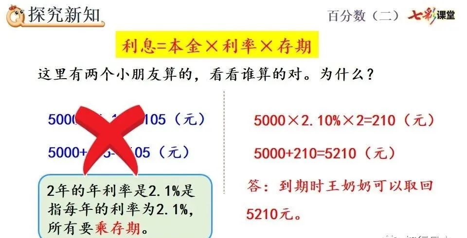 小学六年级利息计算公式