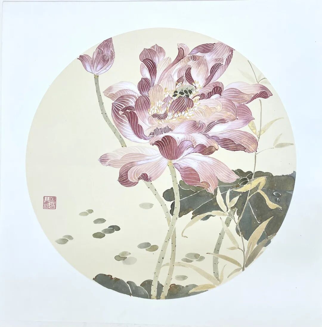 濯濯青莲作者:杨璨单位:嘉定区实验小学作品说明:作品使用国画工笔中