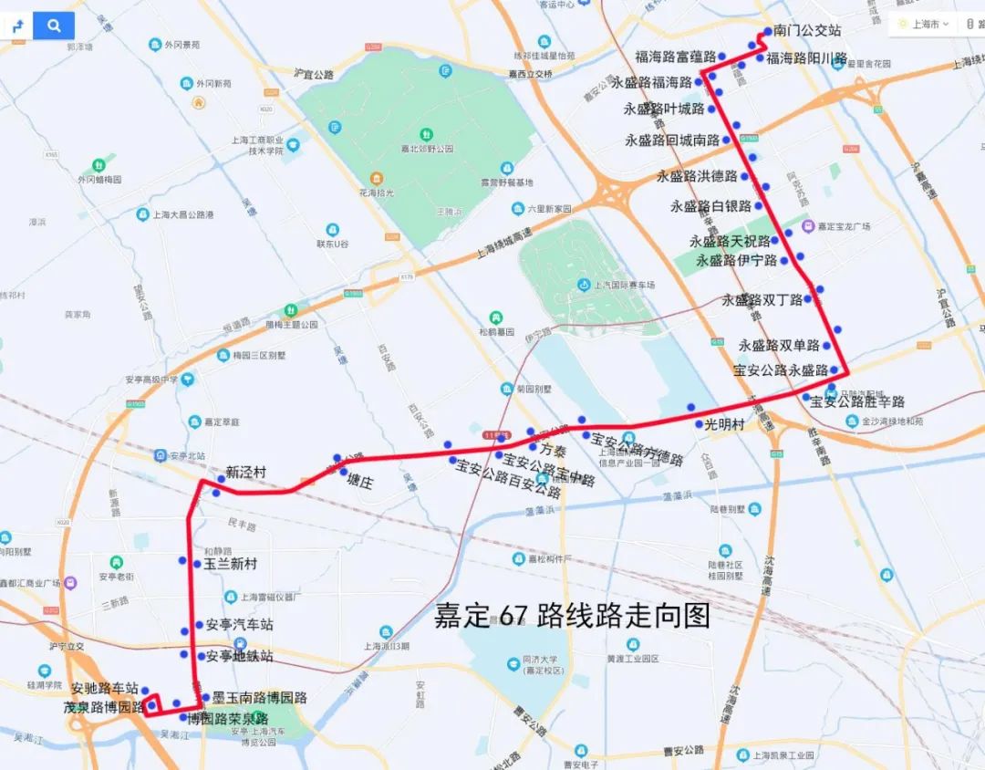 扩散嘉定这2条公交线路将调整线路走向