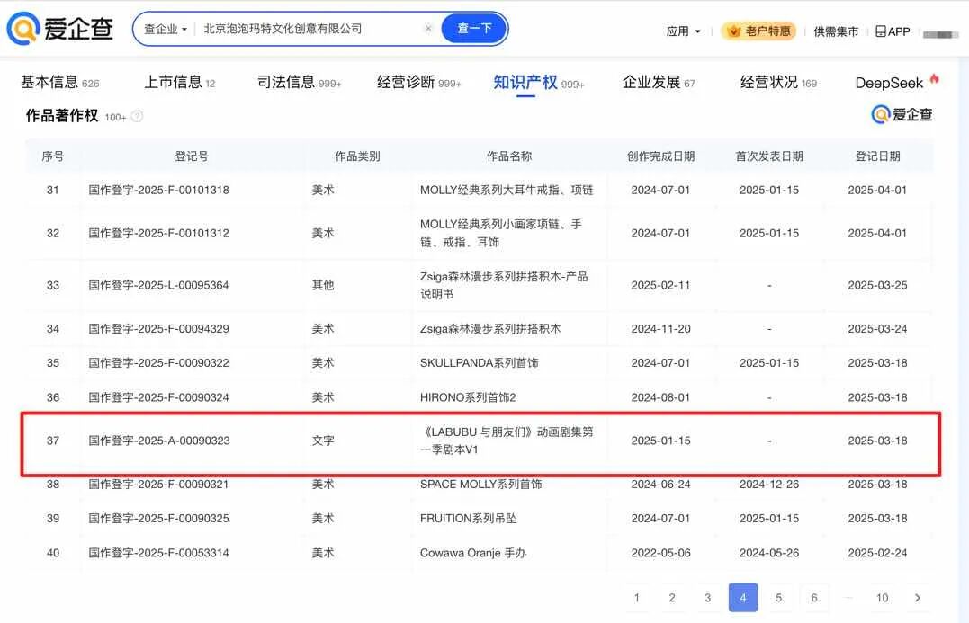 泡泡玛特成立影视部及电影工作室，LABUBU动画项目或将启动