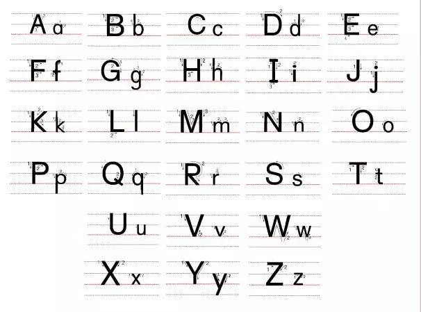 字母表 26个 大小写_字母大小表写法图解_字母表大小写怎么写