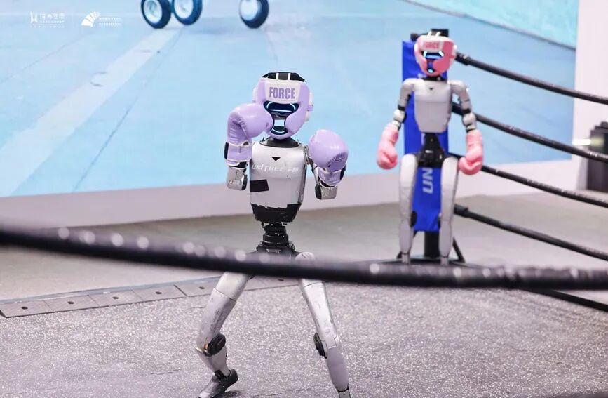 宇树科技机器人进行拳击表演。 主办方供图