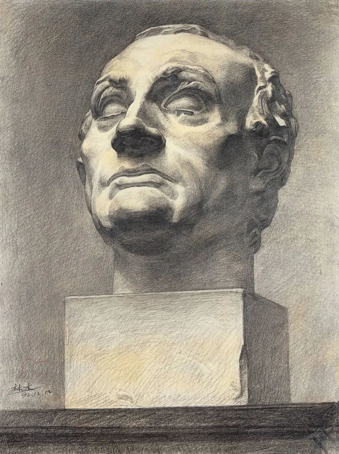 美院附中班集训央美附中素描石膏像精选作品