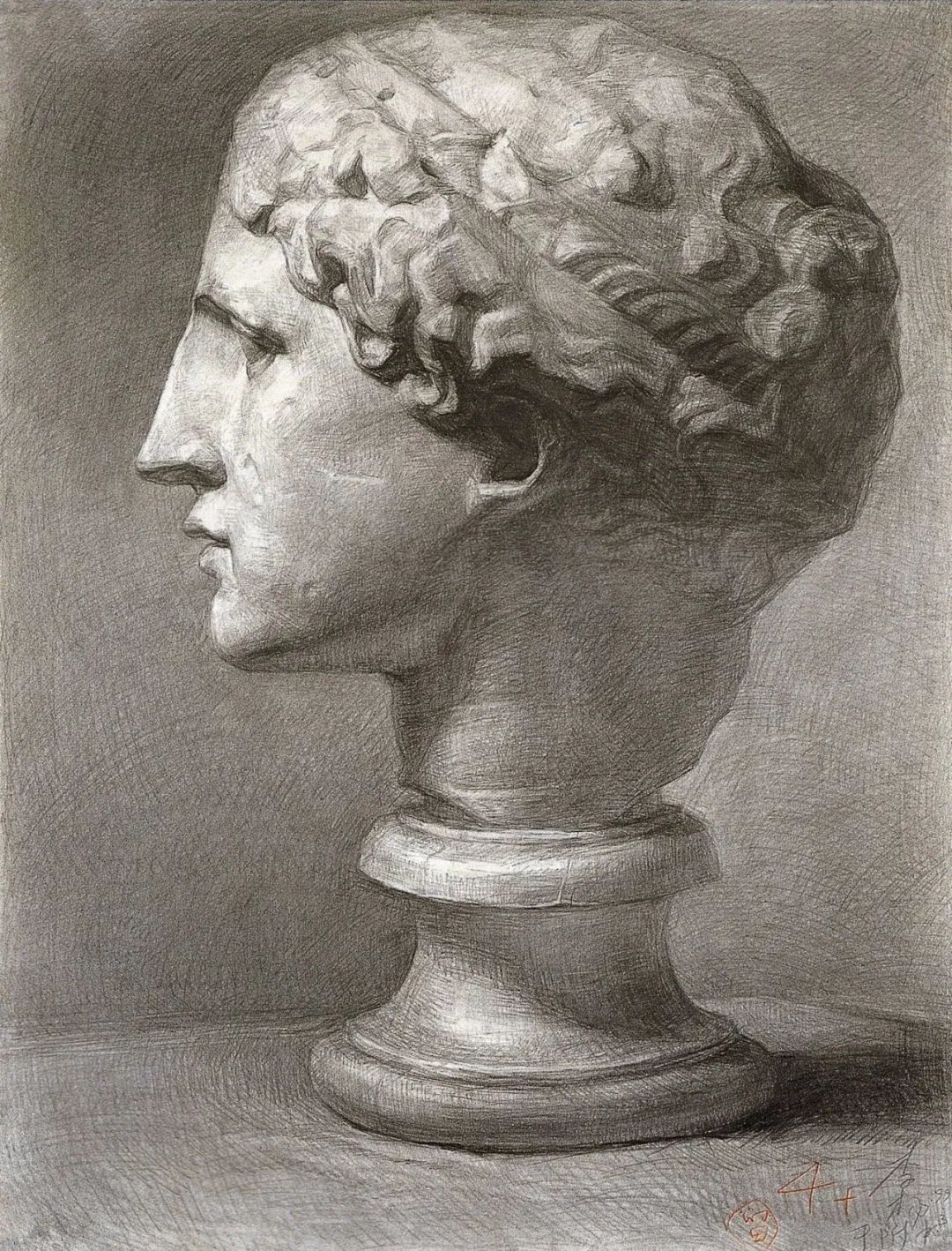 美院附中班集训央美附中素描石膏像精选作品