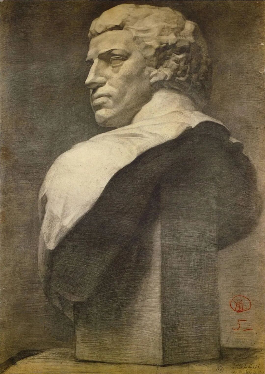 美院附中班集训央美附中素描石膏像精选作品