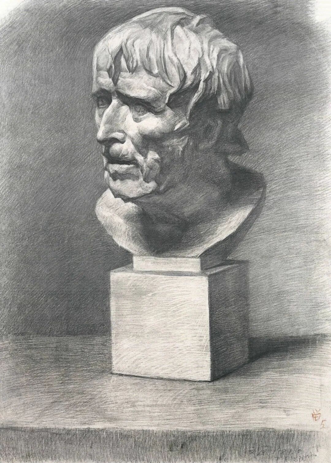 美院附中班集训央美附中素描石膏像精选作品