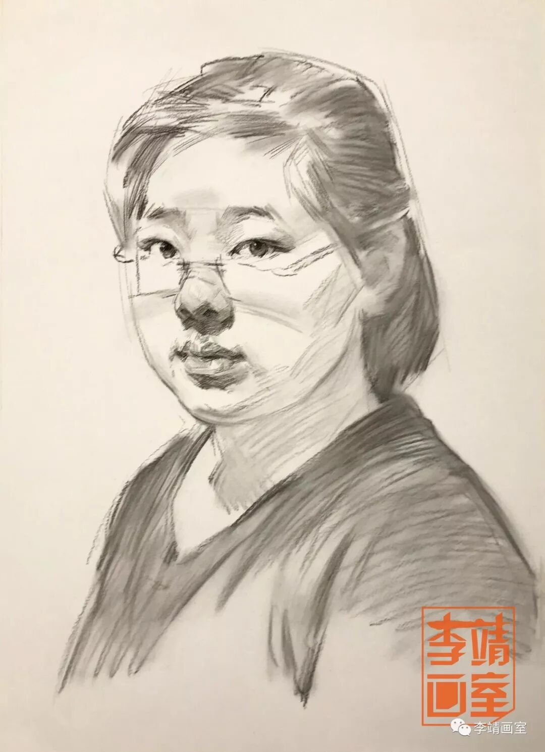 【绘画技巧】李靖画室教你习如何进行素描头像步骤练习