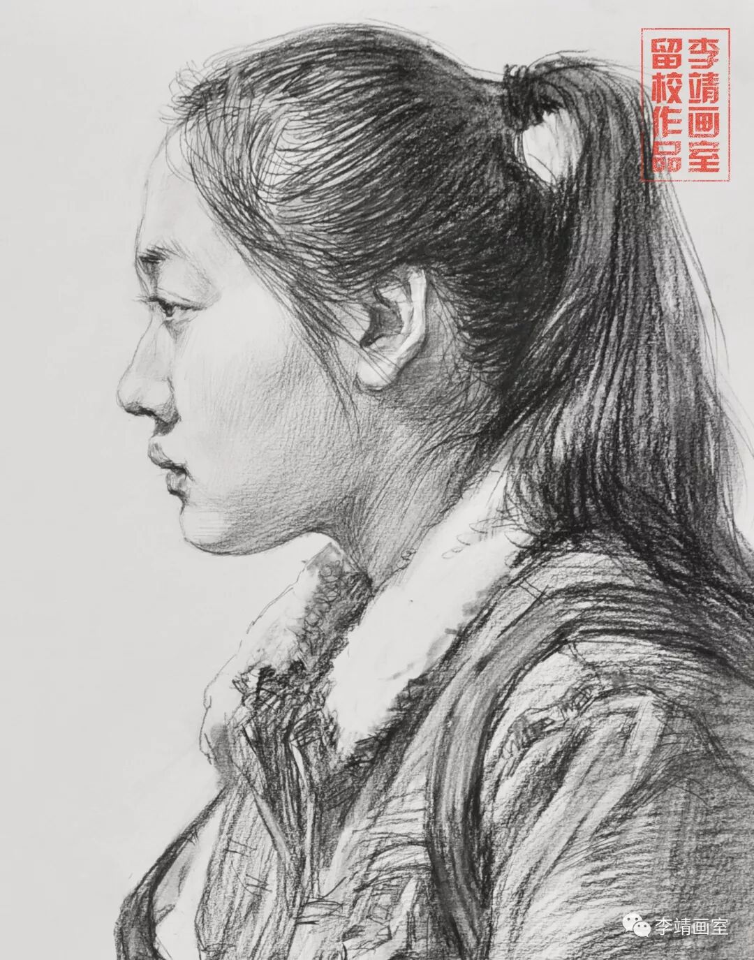 【绘画技巧】李靖画室教你习如何进行素描头像步骤练习