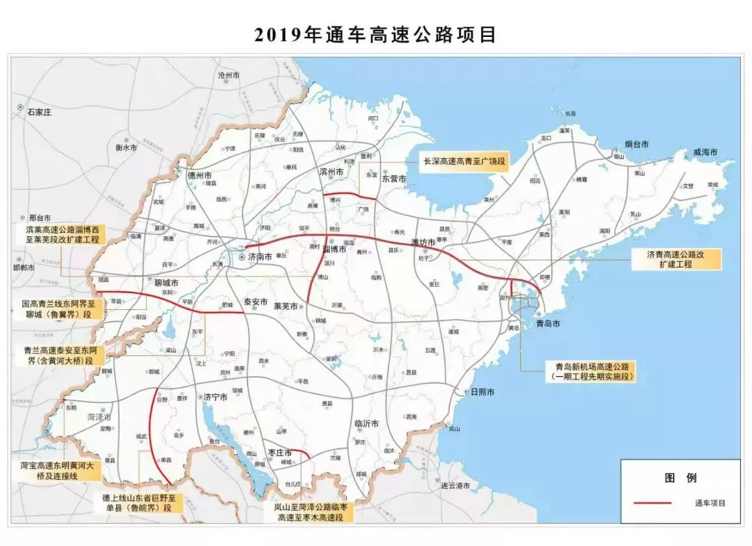 2019年山东各地交通蓝图出炉(附详表)