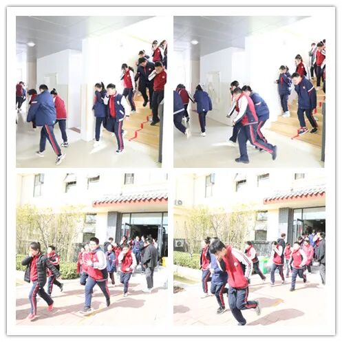 曲阜夫子学校小学部安全疏散演练现场