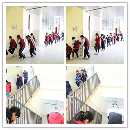 曲阜夫子学校小学部安全疏散演练现场