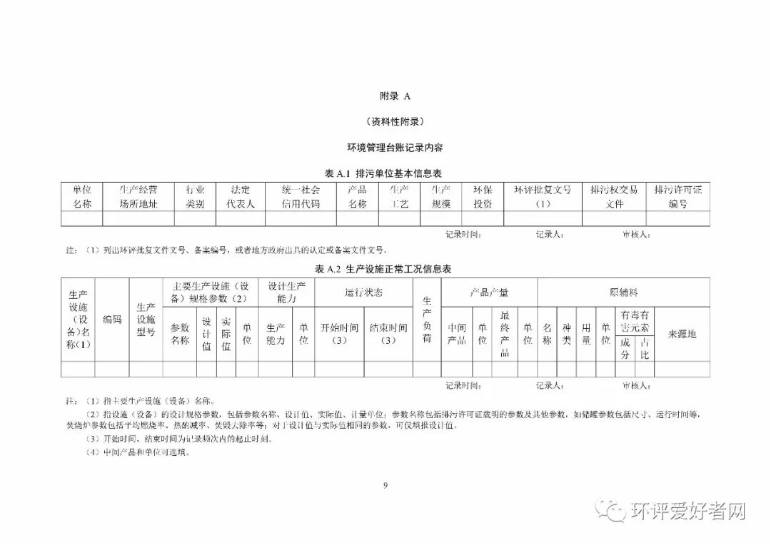 《排污單位環境管理臺賬及排污許可證執行報告技術規范 總則（試行）》（HJ944-2018）