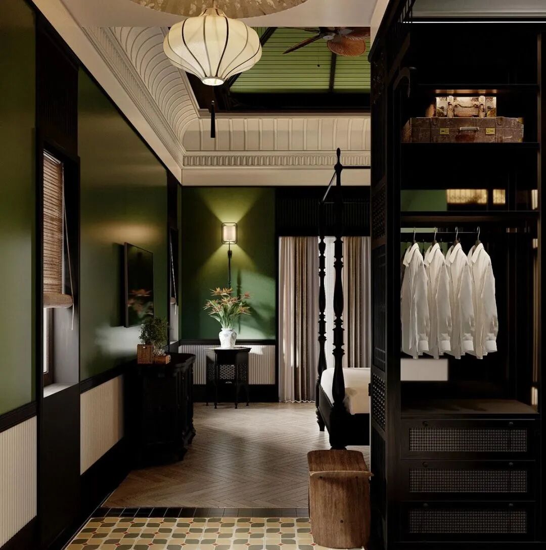 最近火出圈的老钱风南洋复古风装修的电影感氛围怎么设计