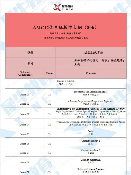AMC12数学竞赛课程培训