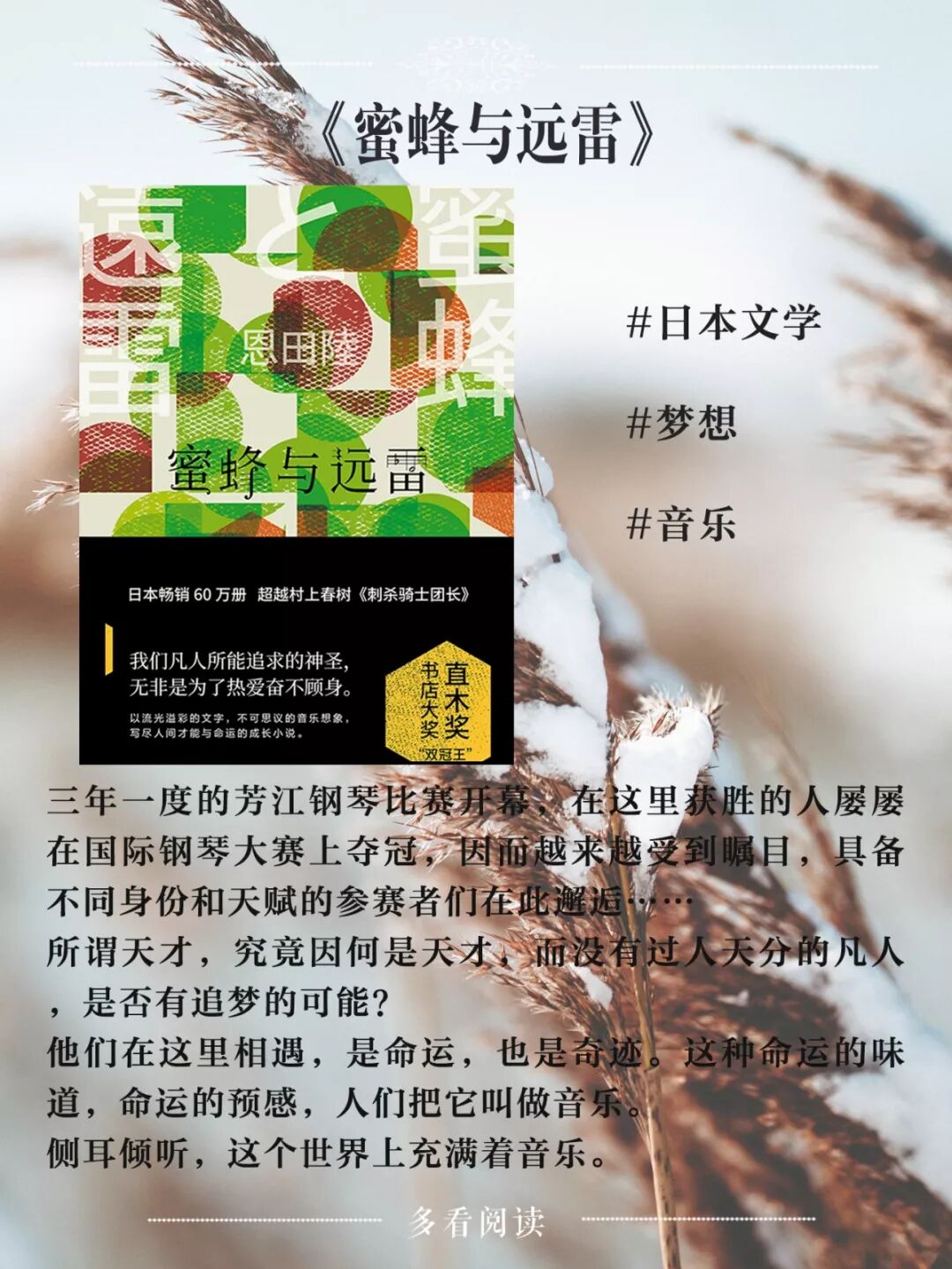 蜜蜂與遠雷 5 我們凡人能追求的神聖 就是為了熱愛奮不顧身 多看閲讀 微文庫