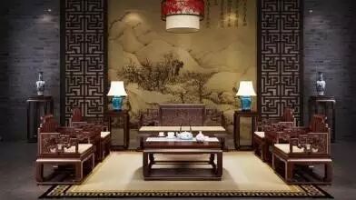 客厅摆一套红木沙发，竟然美成这样。。。