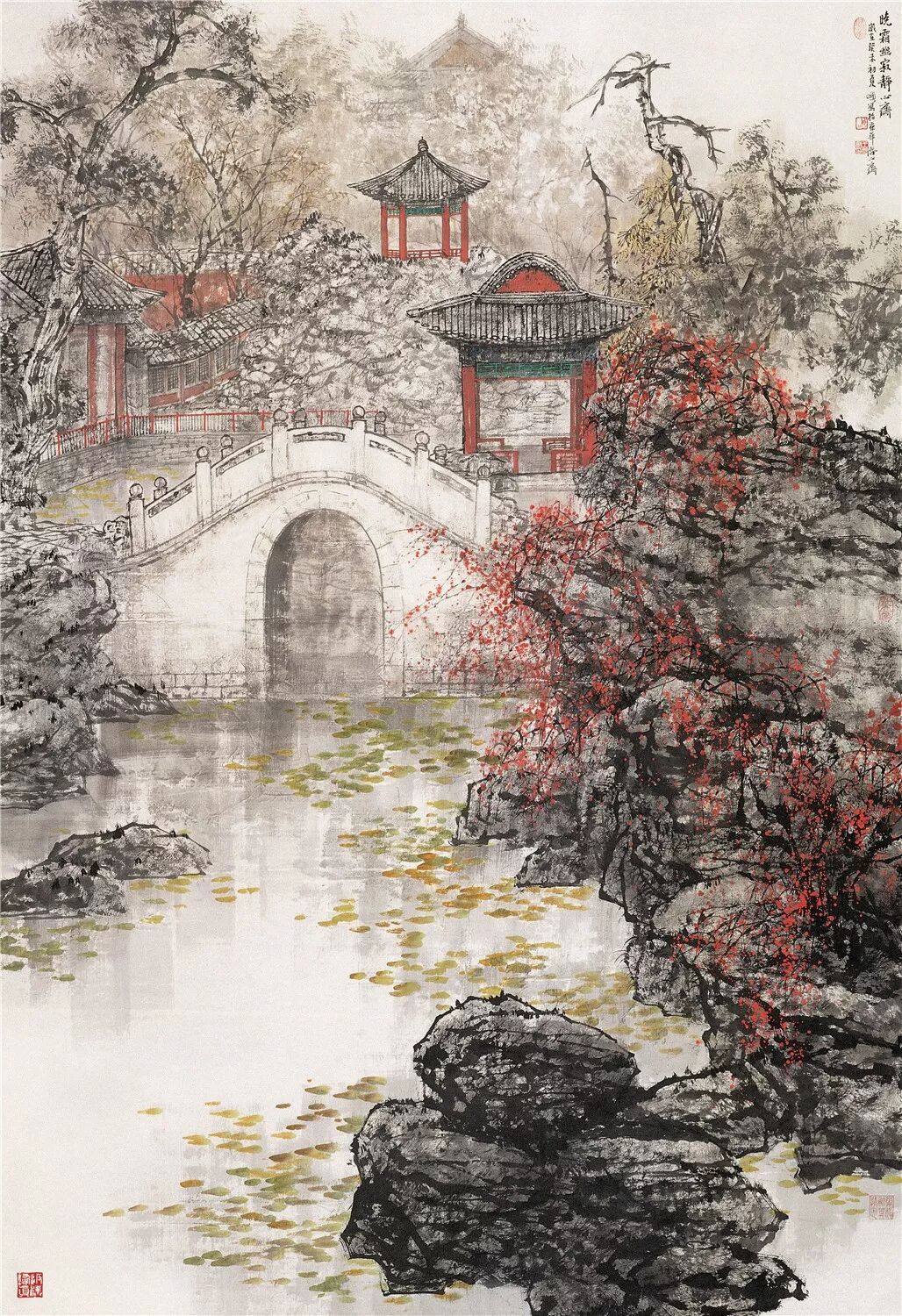 《晓霜幽寂静心斋》 王明明 210×145 cm 2003年 纸本设色 北京画院藏