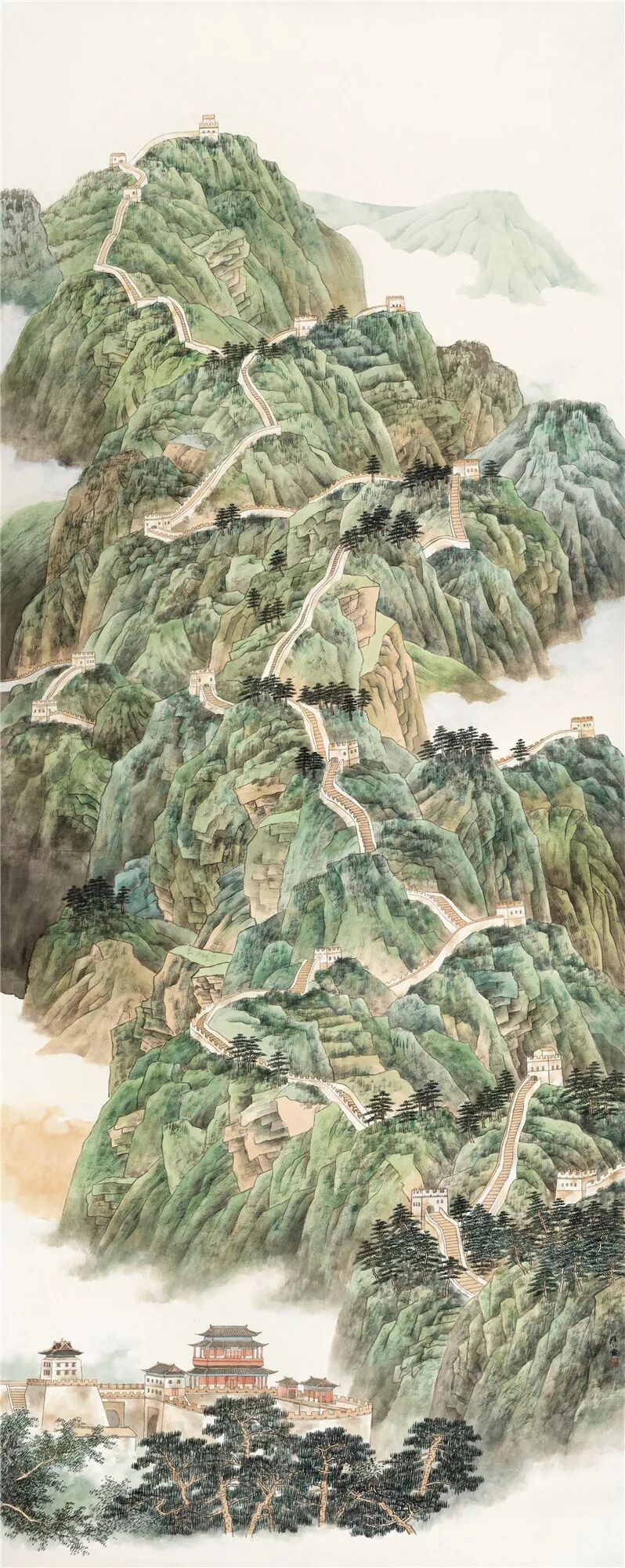 《京华新境》360×150cm×4 纸本设色 2019年