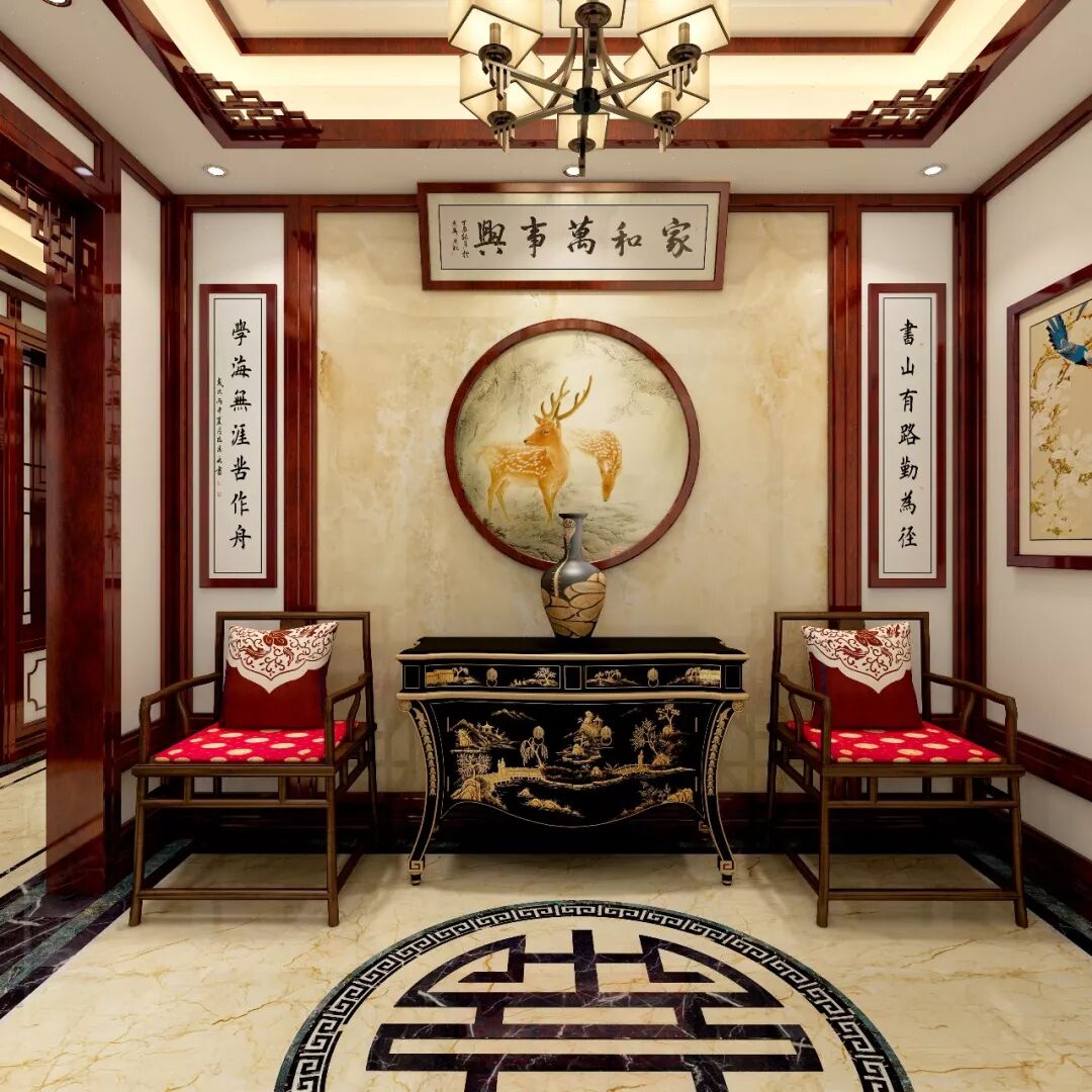 独栋别墅中式红木整装—简单轻奢，雅致却不繁重