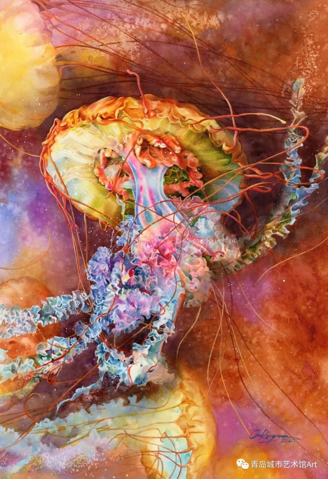 艺术馆|「金枝玉叶——孙晓燕·曹溶萱水彩作品双人展」在青岛出版艺术馆惊艳开展~