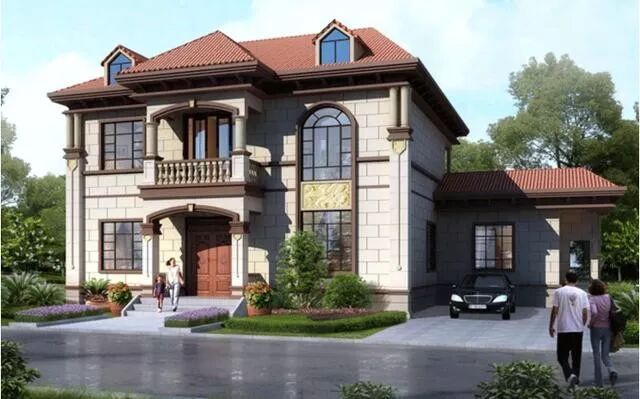 在农村建一栋这样的欧式别墅，通高客厅也太好看了吧