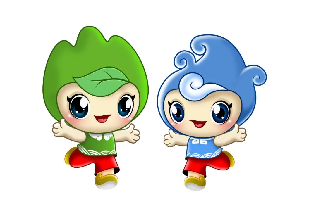 设计师:赵长安这版设计吉祥物叫"山娃"和"水娃",以丽水山耕梦工场的好