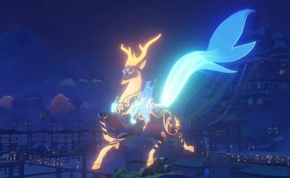 「移霄导天真君」的仙体形象是鹿,他头上引人注目的鹿角是他最引以为