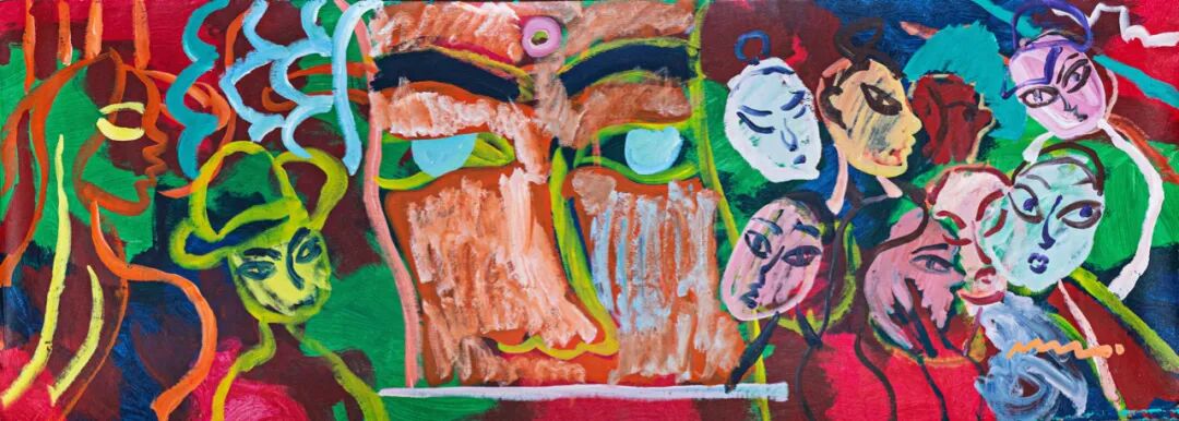 Medea&nbsp;Yankova&nbsp;美狄亚·扬科娃（保加利亚）《祈祷》油画 75cm×215cm