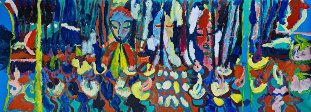 Medea&nbsp;Yankova&nbsp;美狄亚·扬科娃（保加利亚） 《大佛》油画 75cm×215cm