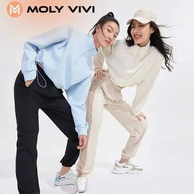 魔力薇薇MOLYVIVI运动女新款宽松显瘦束脚裤透气垂感休闲裤