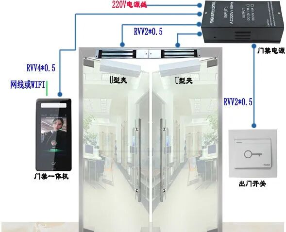 门禁系统设备安装连接方法图解的图1
