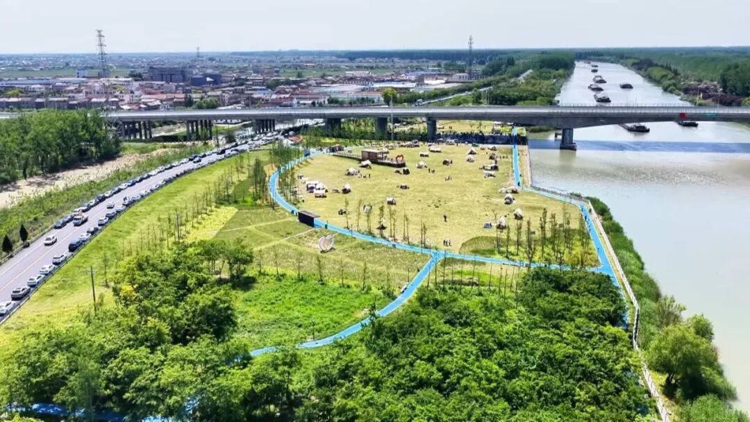 家门口的诗意风光 宝应运河津桥园成近郊游“顶流”