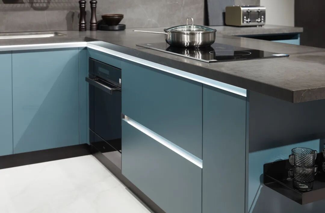 Glacier Lake Blue Kitchen Cabinets