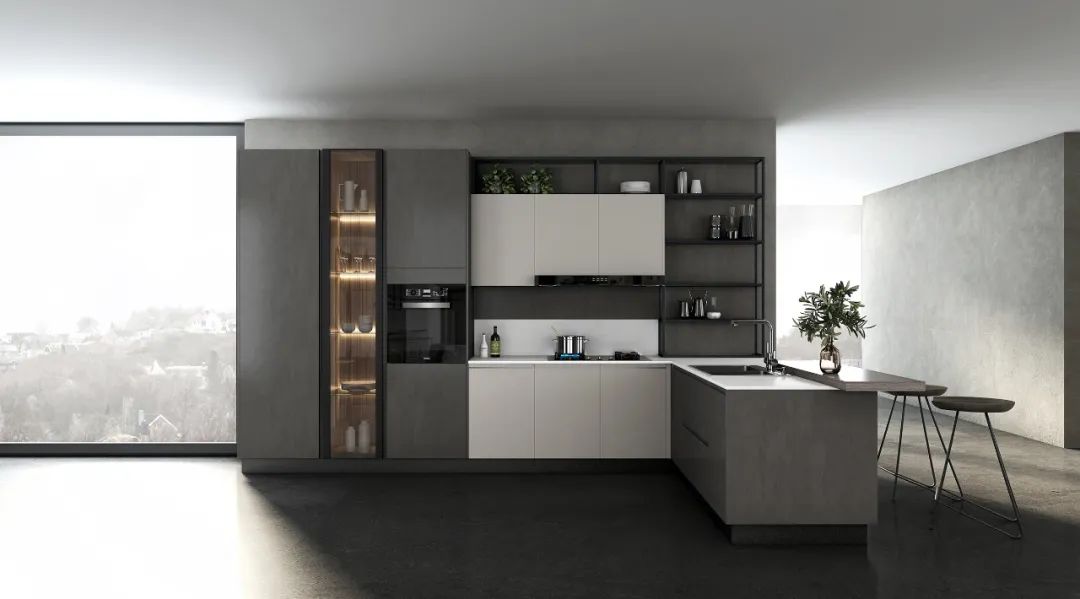 欧派橱柜2021欧派新品高级灰林海厨房演绎现代极简潮流