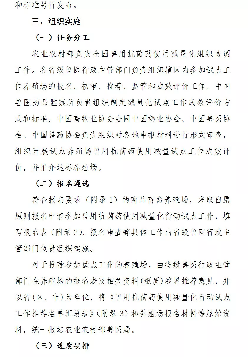 农业农村部关于兽用抗菌药使用减量化行动试点工作方案 农业农村部关于兽用抗菌药使用减量化行动试点工作方案