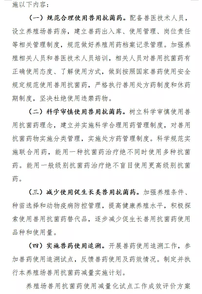 农业农村部关于兽用抗菌药使用减量化行动试点工作方案 农业农村部关于兽用抗菌药使用减量化行动试点工作方案