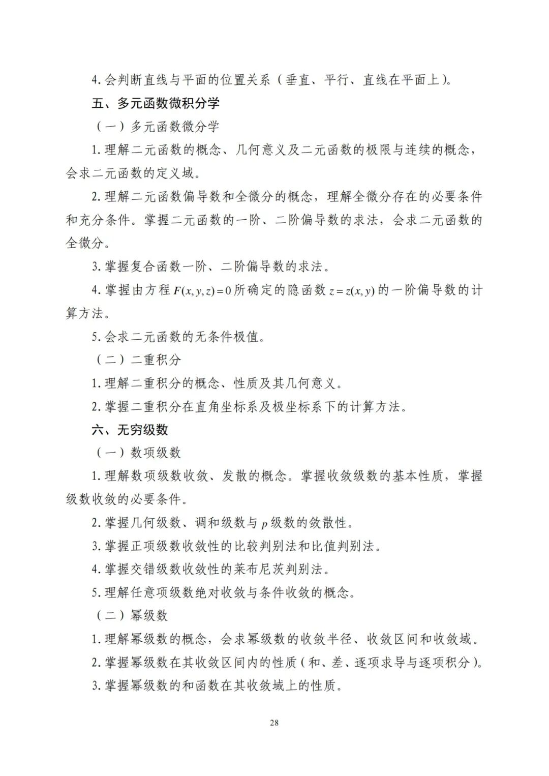 2024年山东统招专升本高数一考试大纲(图4)